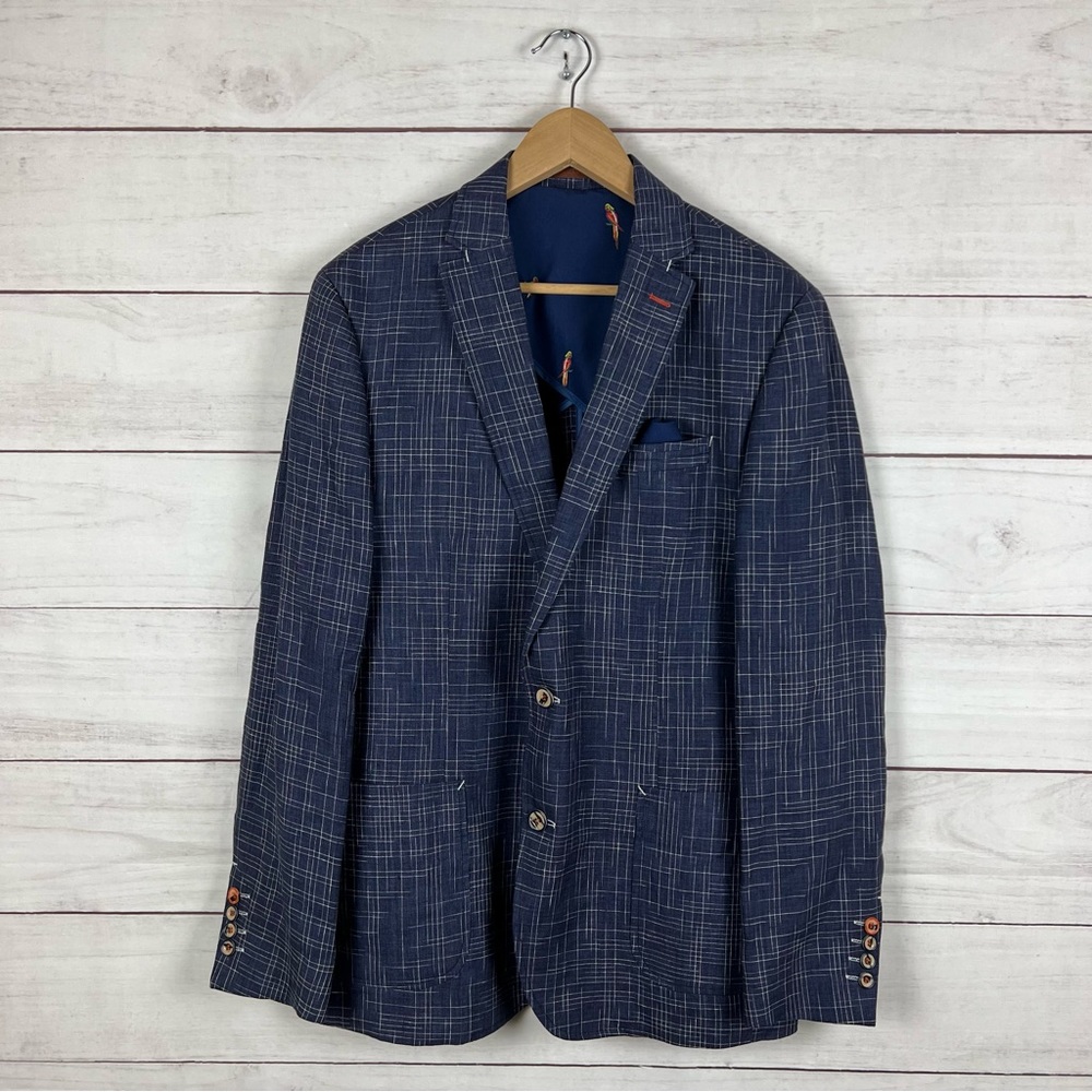 A Fish Named Fred Linen Blazer Jacket Size 40